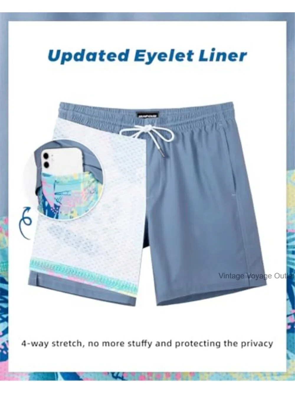 Men's Swim Trunks with Compression Liner Quick Dry 7